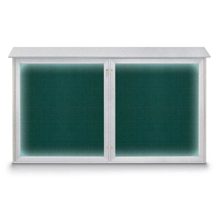 United Visual Products Sliding Door Wood Corkboard, 60"x36", Waln, UV9004OCS-WALNUT-KEYLIME UV9004OCS-WALNUT-KEYLIME
